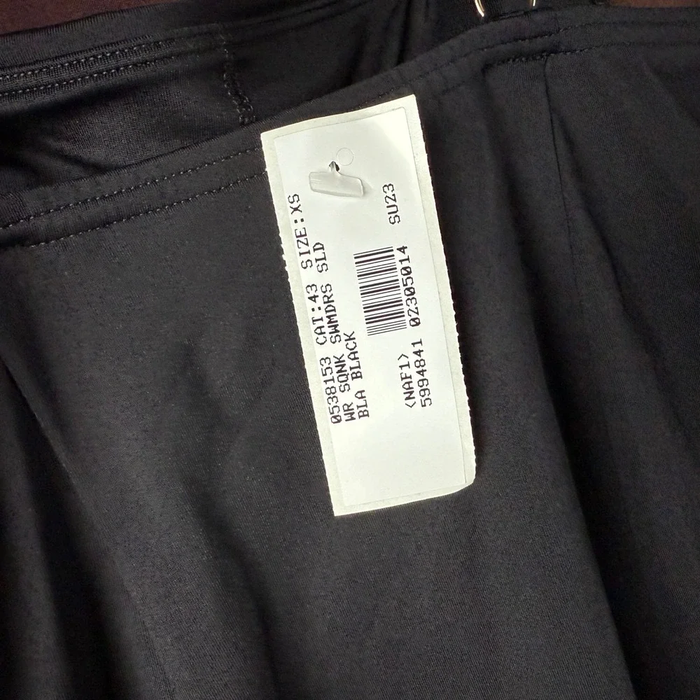 Lands' End Women's 1X Square Neck Black Swim Dress Chlorine Resistant